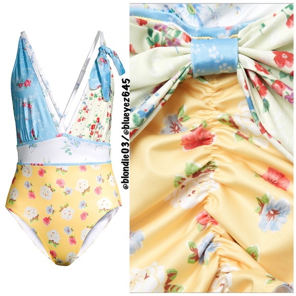 LoveShackFancy Millicent bow swimsuit S - Picture 2 of 7